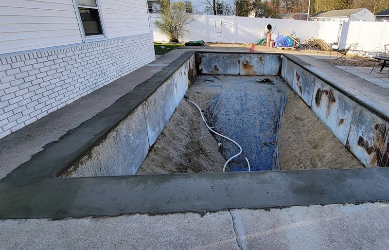 Pool coping replacement before and after