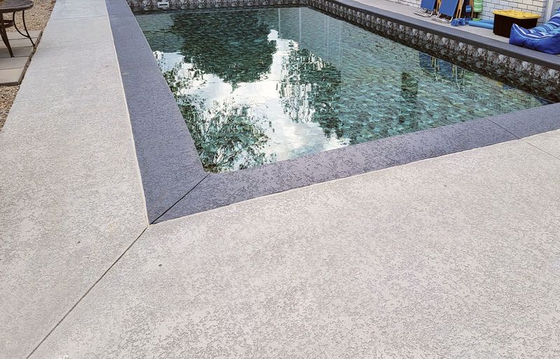 Frost heave pool coping repair before and after