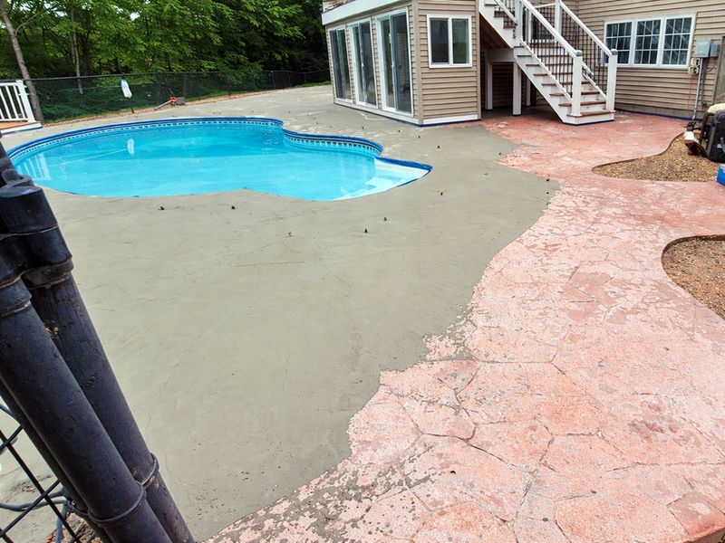 Concrete resurfacing around inground pool