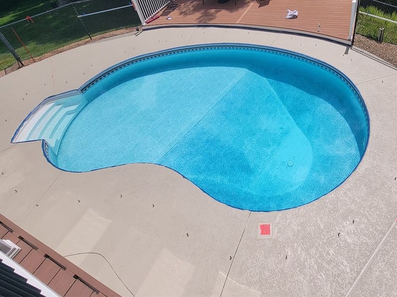 Stamped concrete deck restoration New Hampshire