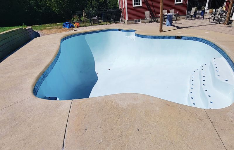 Pool deck expansion with textured finish