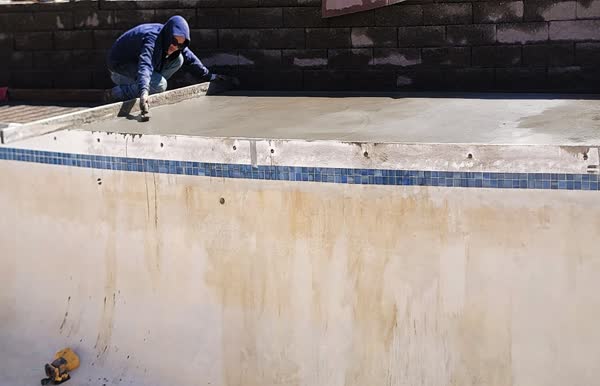 New plaster and tile in progress