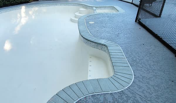 Completed pool with turquoise water