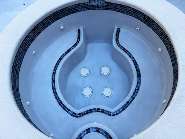 Step detail with new tile and plaster