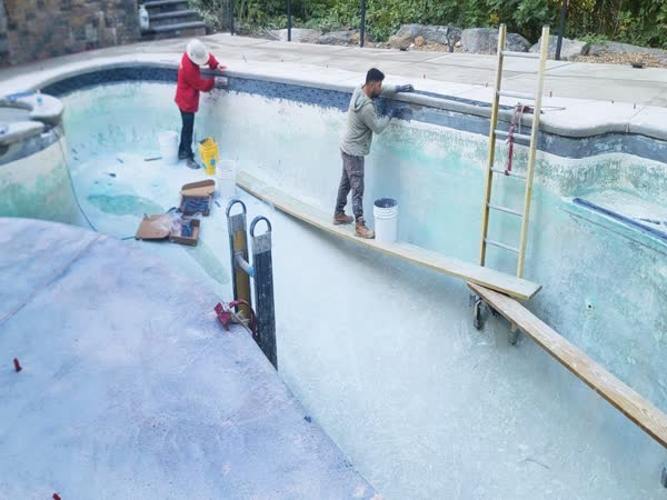 Tile and plaster work in progress